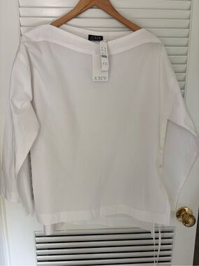 J. Crew White Button-Down Cotton Blouse